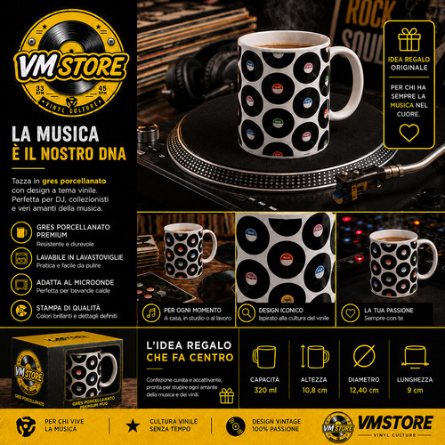 Tazza vinile 320ml mug - tazza, dj
